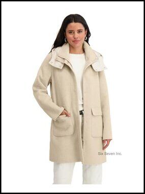 Bristol Double-Faced Wool Blend Coat with Detachable Hood